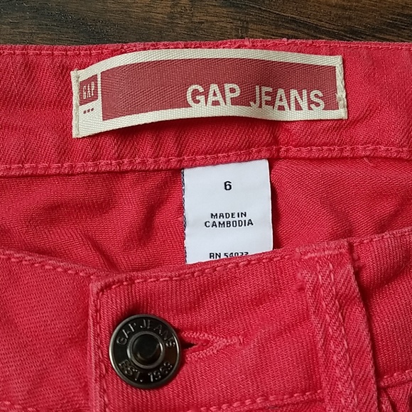 GAP Dark Coral Size 6 Crop Jeans - Picture 5 of 6